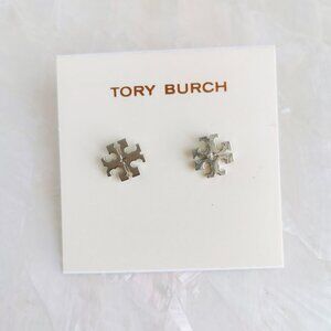 Tory Burch • Kira Silver T-Logo Stud Earrings